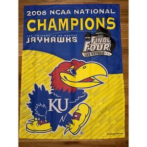 2008 WinCraft Kansas Jayhawks Final Four National Champions Flag 36 X 27”